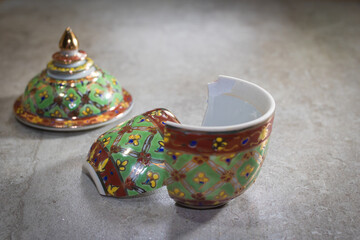 Colorful benjarong porcelain
