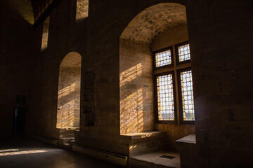 Fototapeta na wymiar Inside view of the Palais de Papes, in Avignon, France.