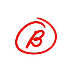 Letter b test scores, hand drawn illustration