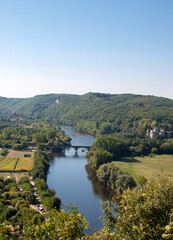 Fototapeta na wymiar View of the valley of the Dordogne River from Beynac-et-Cazenac Castle, Aquitaine, France