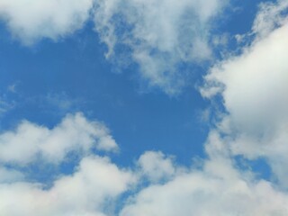 blue sky with delicate white clouds