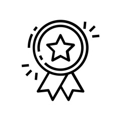 
Star badge icon in editable style, distinguishing object
