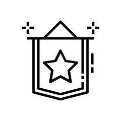 
Star banner vector design, ribbon mark 
