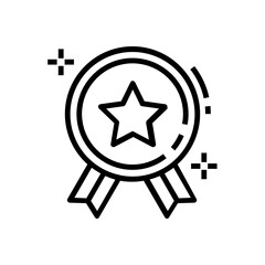 
Star badge icon in editable filled style, distinguishing object
