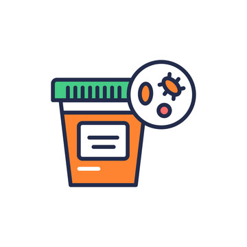 recommend clip art: Urine analysis color line icon. Laboratory diagnostics. Outline pictogram for web page, mobile app, promo.