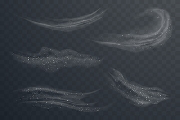 White snow with wind effect