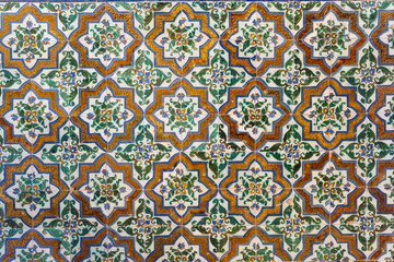 Ceramic walls in the Alhambra of Granada.