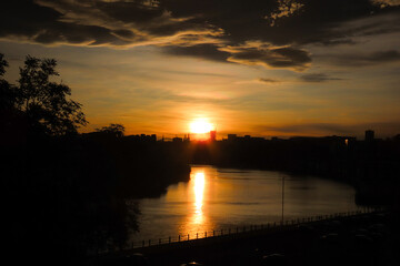 Sunset over the river Tyne 
