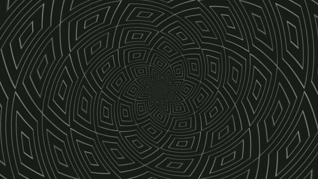 Zooming out a monochrome square designed tunnel - animation