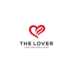Illustration luxury abstract red love/heart icon logo template symbol