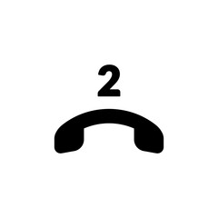 Phone two missed call symbol icon