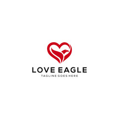 Illustration Creative luxury Modern love Eagle / hawk Logo Vector icon template