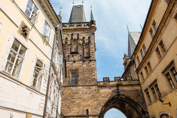 Wieża baszta brama wrota stare miasto czechy praga © Dariusz