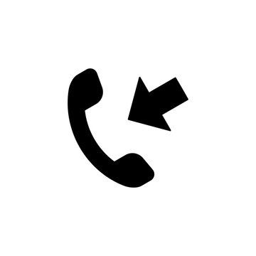 Incoming call vector icon with long shadow