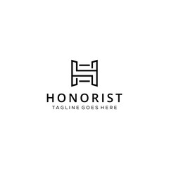 Creative Illustration modern H sign geometric logo design template