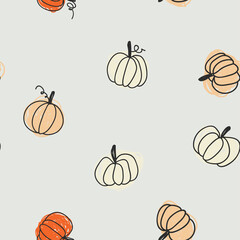 Seamless pattern with pumpkins. Beautiful background for Thanksgiving, halloween, autumn.