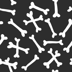 Fototapeta na wymiar Seamless vector pattern with bones. Doodle background for pets or halloween