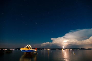Lightning strike over Lake Balaton
