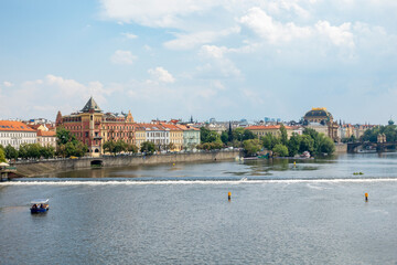 Rzeka panorama stare miasto czechy praga © Dariusz