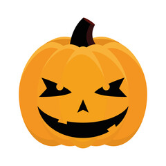 halloween orange pumpkin face isolated style icon