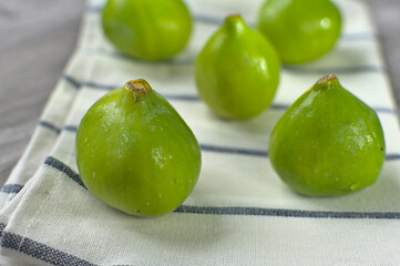 Fresh green ripe figs