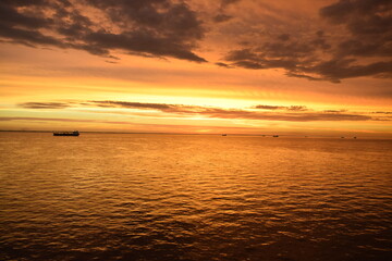 sunset over the river