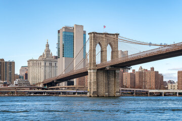 Brooklyn Bridge and East River in New York City