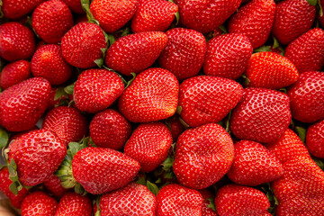 Strawberries background close up