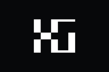 Minimal Innovative Initial HG logo and GH logo. Letter HG GH creative elegant Monogram. Premium Business logo icon. White color on black background