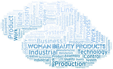 Fototapeta na wymiar Woman Beauty Products word cloud create with text only.