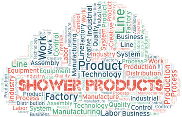 Obraz premium Shower Products word cloud create with text only.