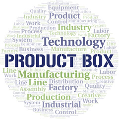Product Box word cloud create with text only.