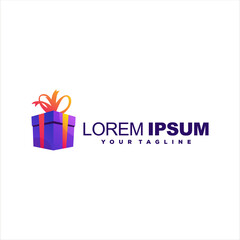 gift box gradient logo design
