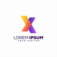 letter x gradient logo design