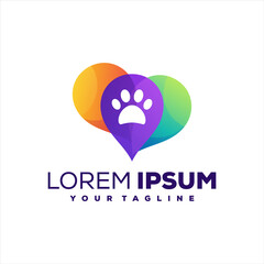 dog paw gradient logo design