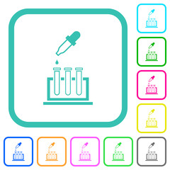 Chemical experiment vivid colored flat icons