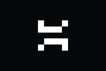 Minimal Innovative Initial H logo and HH logo. Letter H HH creative elegant Monogram. Premium Business logo icon. White color on black background