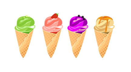 Ice cream collection, vector illustration.