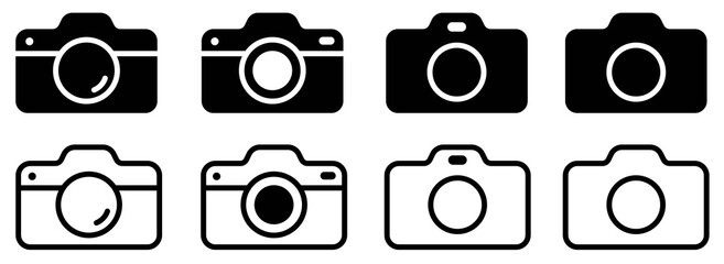 Сamera icons set. Photo camera vector icon for apps and websites.Vector illustration