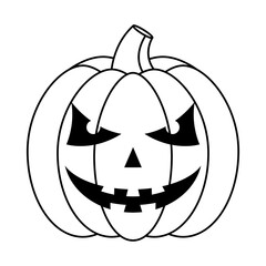 halloween pumpkin face line style icon