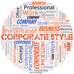 Obraz premium Corporate Style vector word cloud, made with text only.