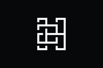 Minimal Innovative Initial HZ logo and ZH logo. Letter HZ ZH creative elegant Monogram. Premium Business logo icon. White color on black background