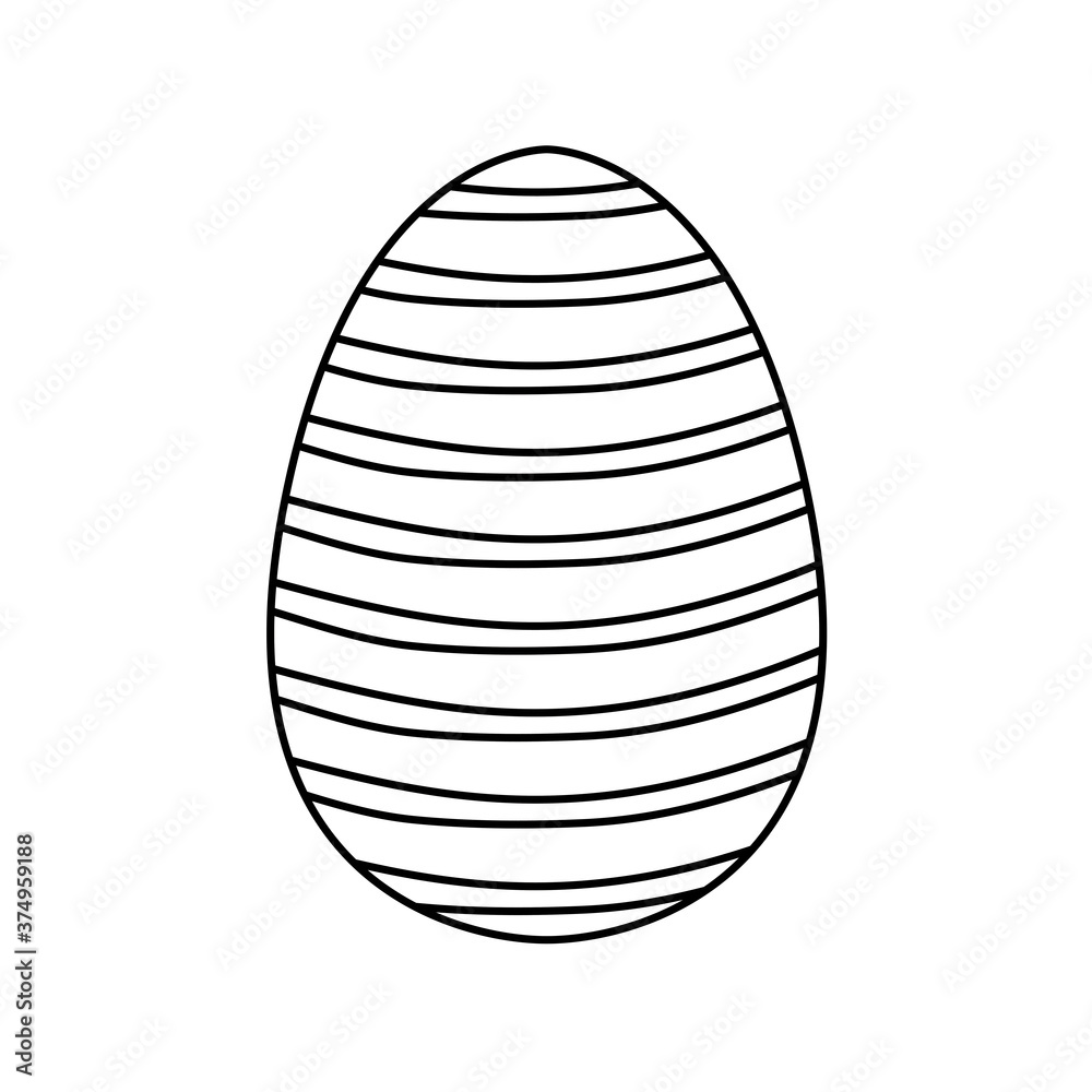 Poster happy easter egg paint with lines stripes icon