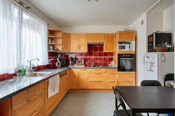 modern kitchen interior with kitchen