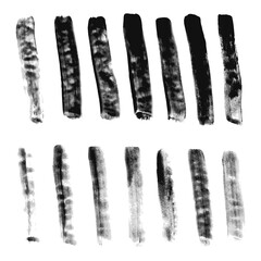 Set of vector grunge brushes. Abstract hand drawn ink strokes