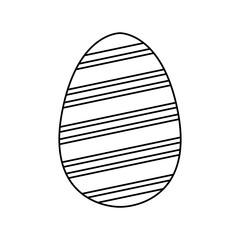 happy easter egg paint with lines icon