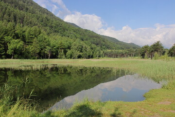 Fototapeta premium Lake Borello in the Susa Valley. 