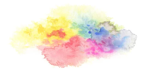 Foto op Plexiglas Abstract color watercolor cloud and ink blot painted background. © Liliia