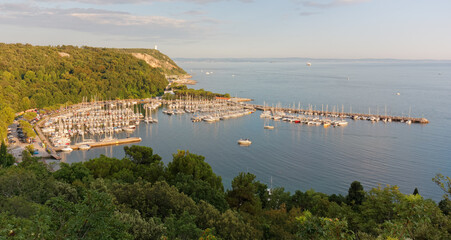 Sistiana bay in midsummer, on the coast near Trieste, Italy 