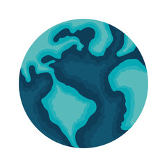 world planet earth blue water day icon